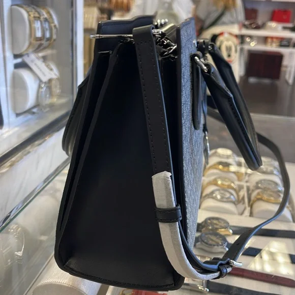 Michael Kors Sheila Medium Signature CZ Logo Satchel Crossbody Center Zip 
Black - Picture 8 of 16